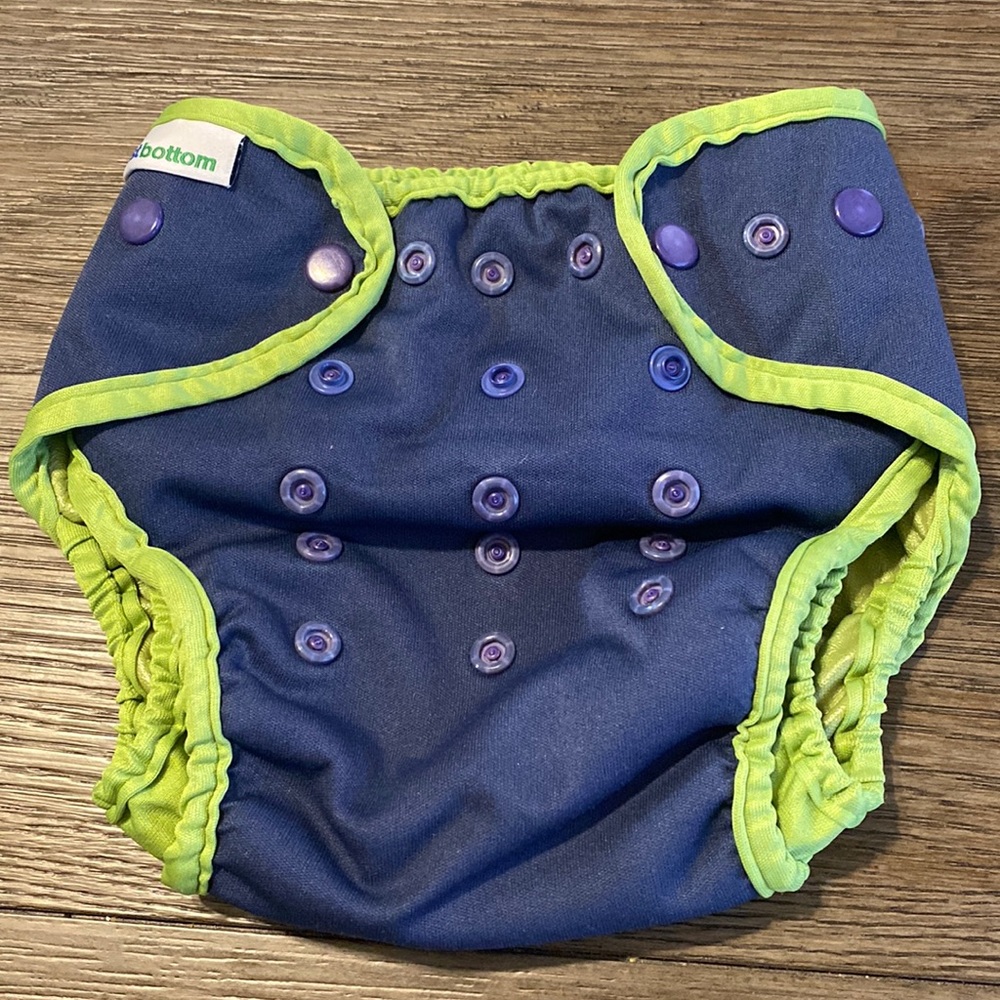 Best Bottom Dark Blue and Green Diaper Cover one size